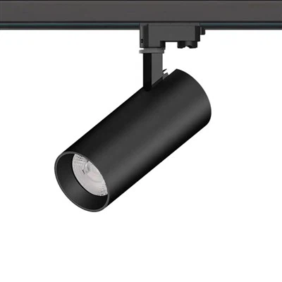 Iluminación de riel industrial negra