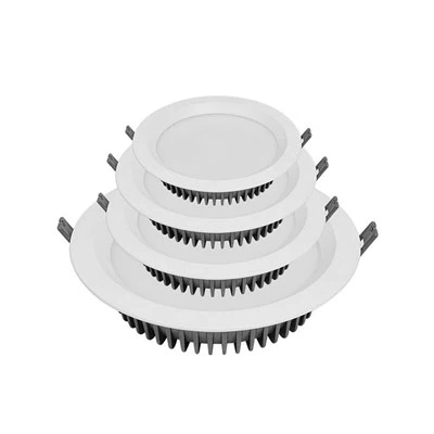 Downlight LED delgado regulable para cuadrado redondo